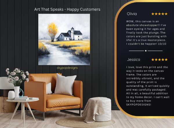 Autumn Farmhouse Stream Art