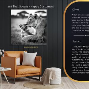 Lion Mother and Cub Art