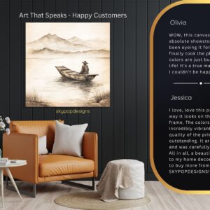 Tranquil Lake Boat Art