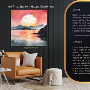Serene Sunset Mountain Lake Art
