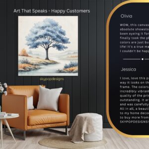 Blue Tree Landscape Art