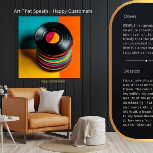 Vinyl Record Stack Art