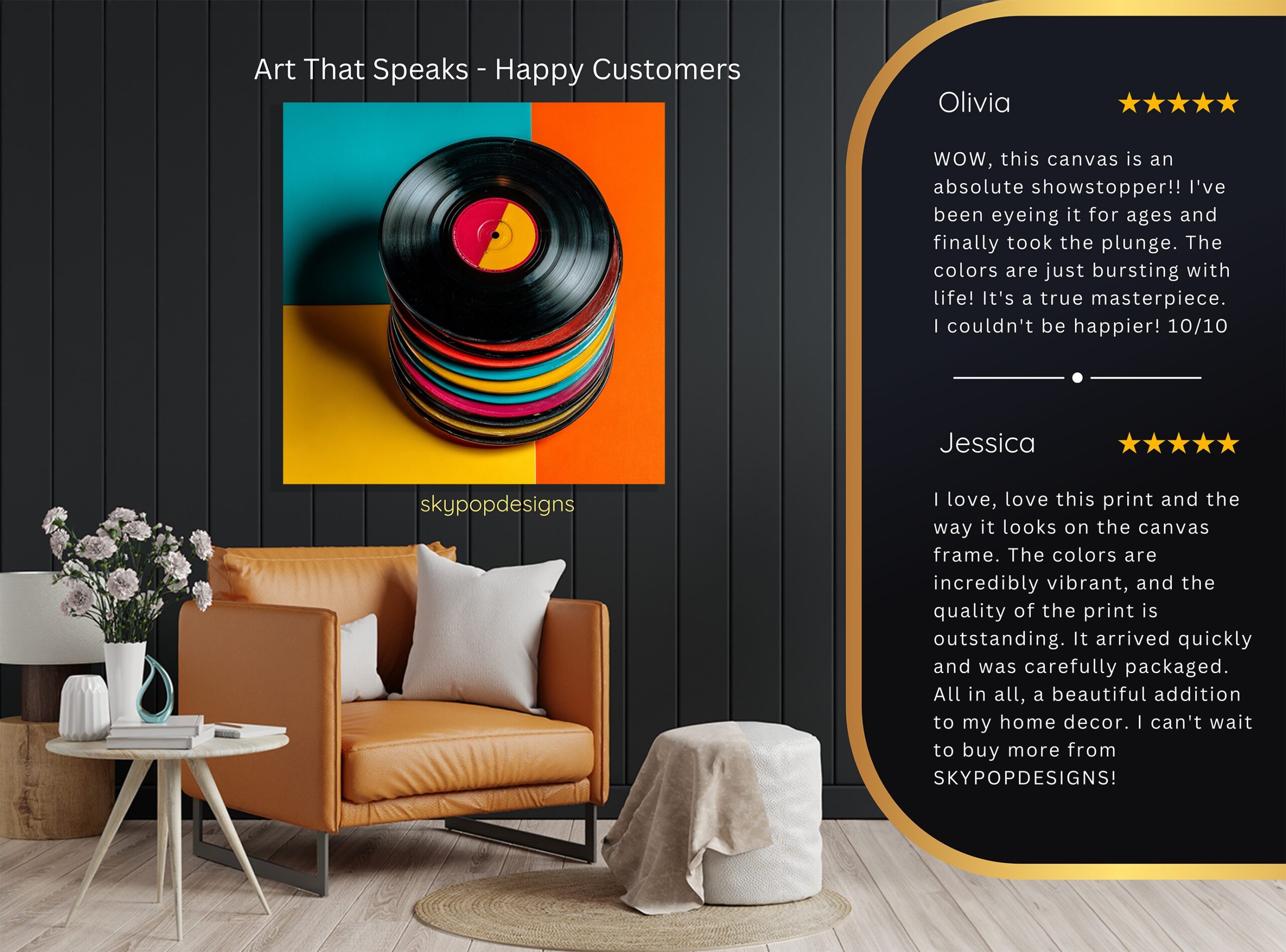 8.jpg Vinyl Record Stack Art