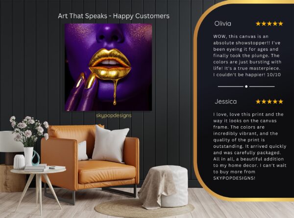 Golden Lips Art
