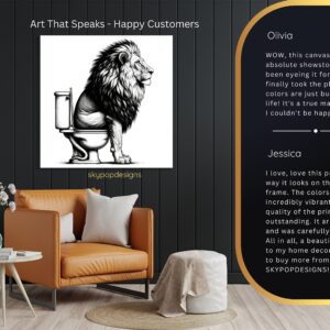 Lion on Toilet Art