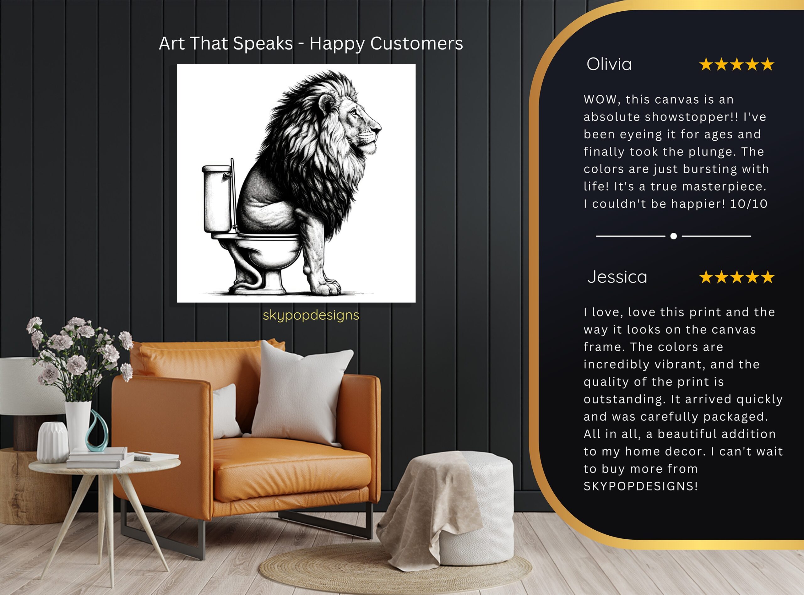 8.jpg Lion on Toilet Art