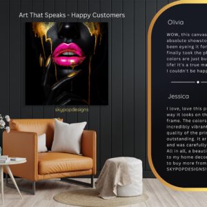 Golden Drip Lips Art