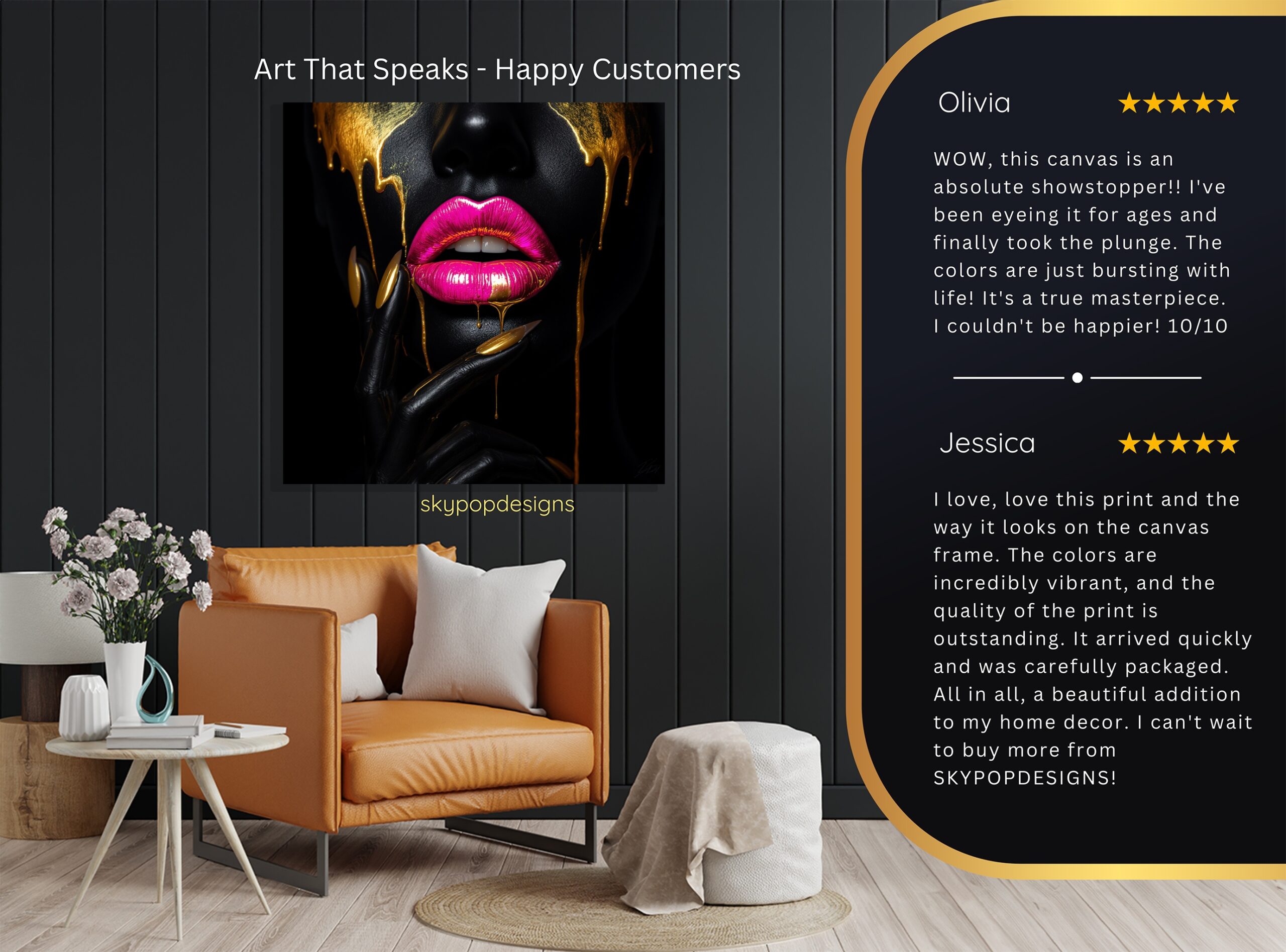 8.jpg Golden Drip Lips Art
