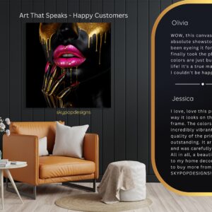 Golden Drip Lips Art