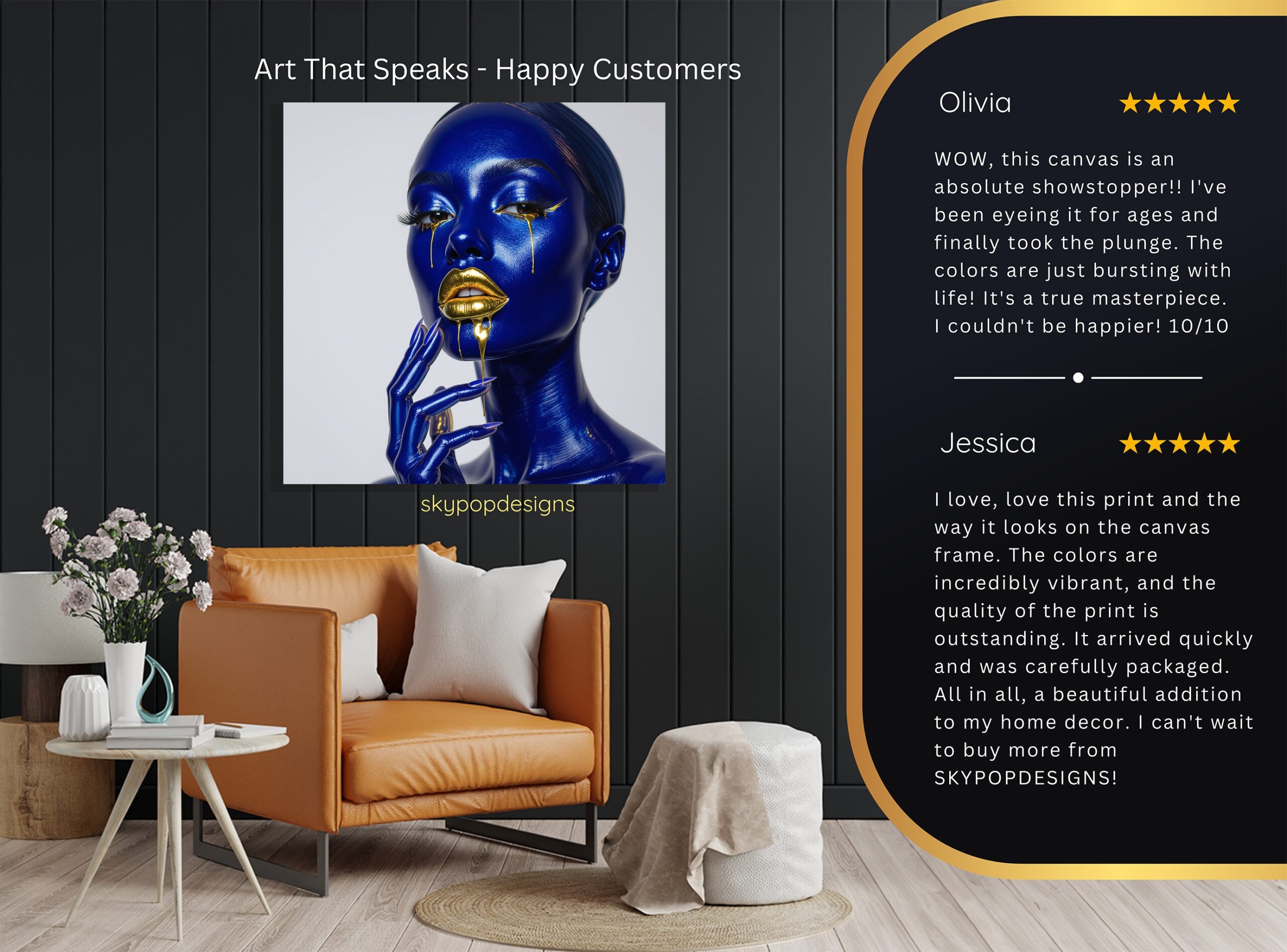 8.jpg Blue Gold Drip Art