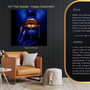 Golden Lips Blue Face Art