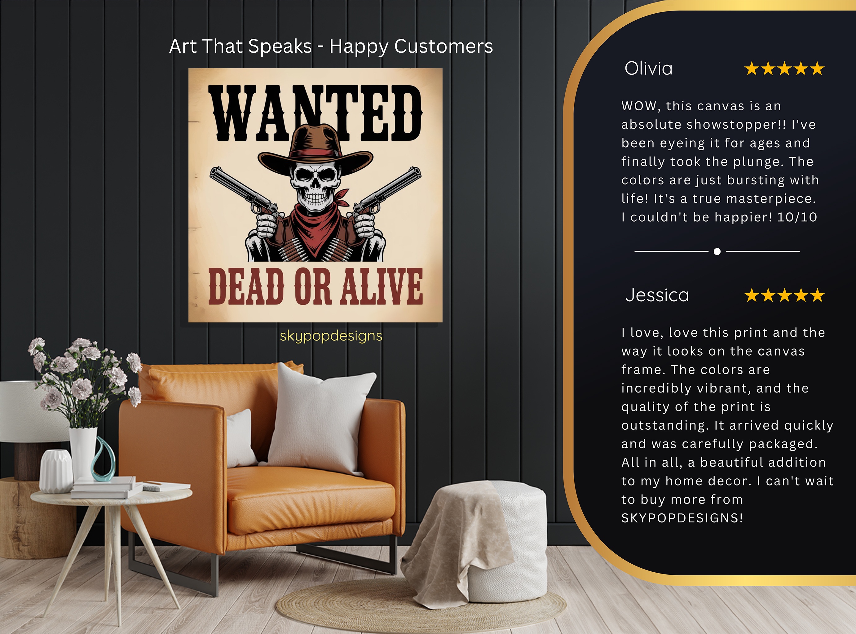 8.jpg Wanted Cowboy Skull Art