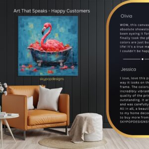 Flamingo Bath Time Art