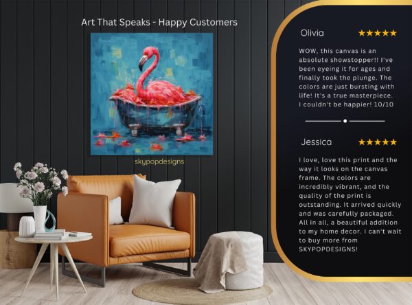 Flamingo Bath Time Art