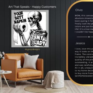 Skeleton Toilet Paper Humor Art