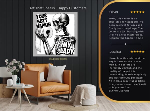 Skeleton Toilet Paper Humor Art