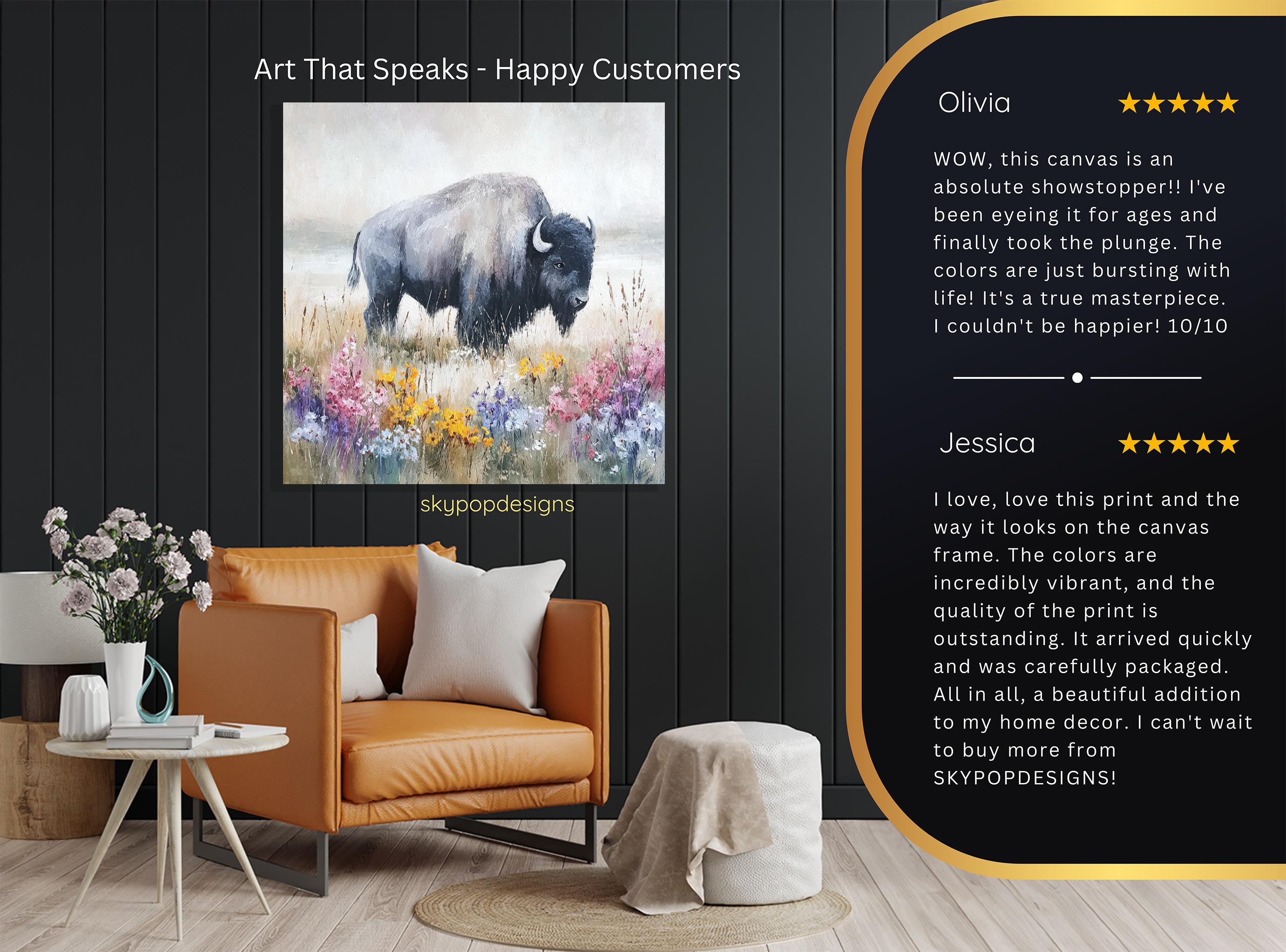 8.jpg Bison Wildflower Art