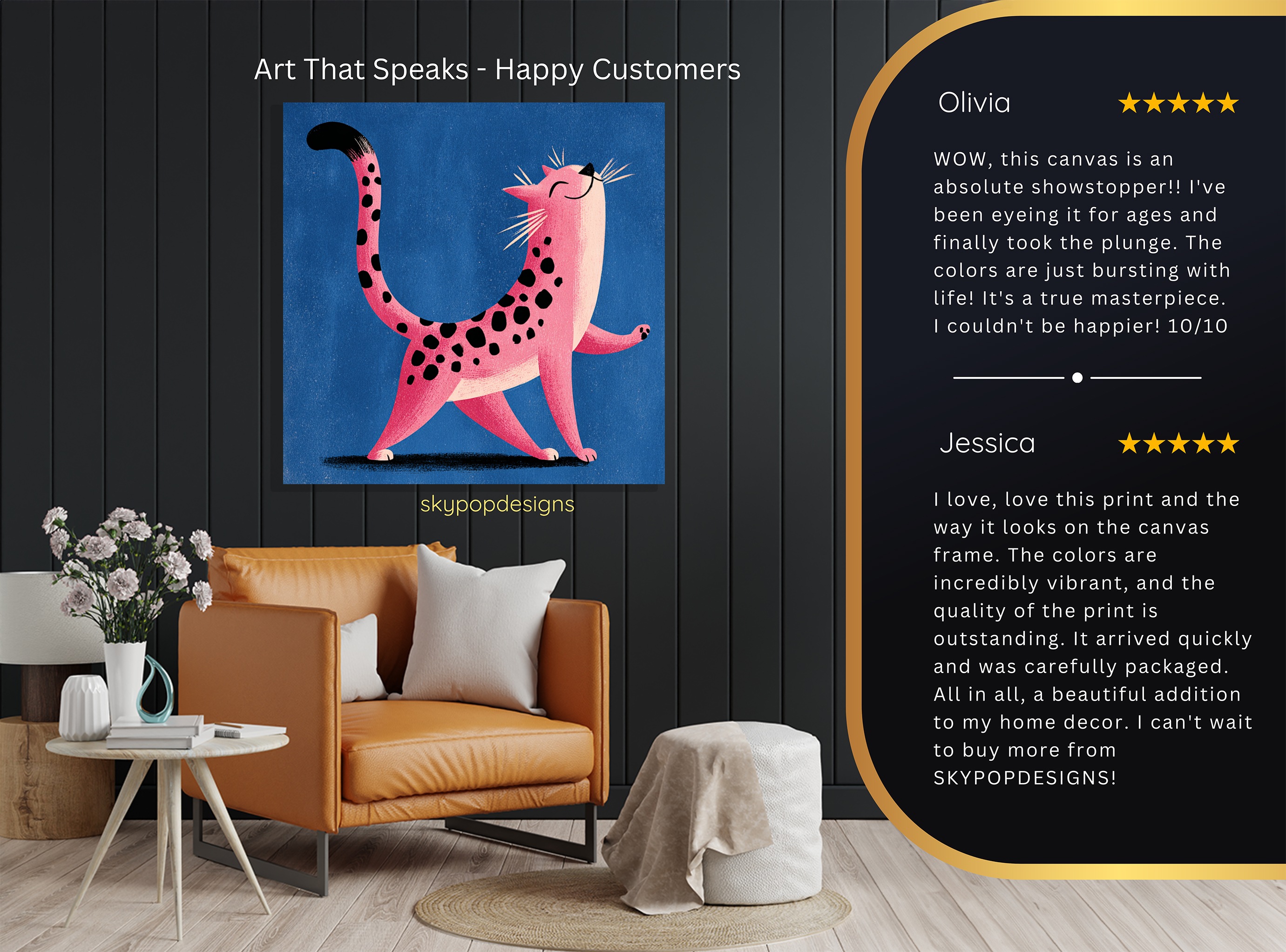 8.jpg Pink Spotted Cat Art