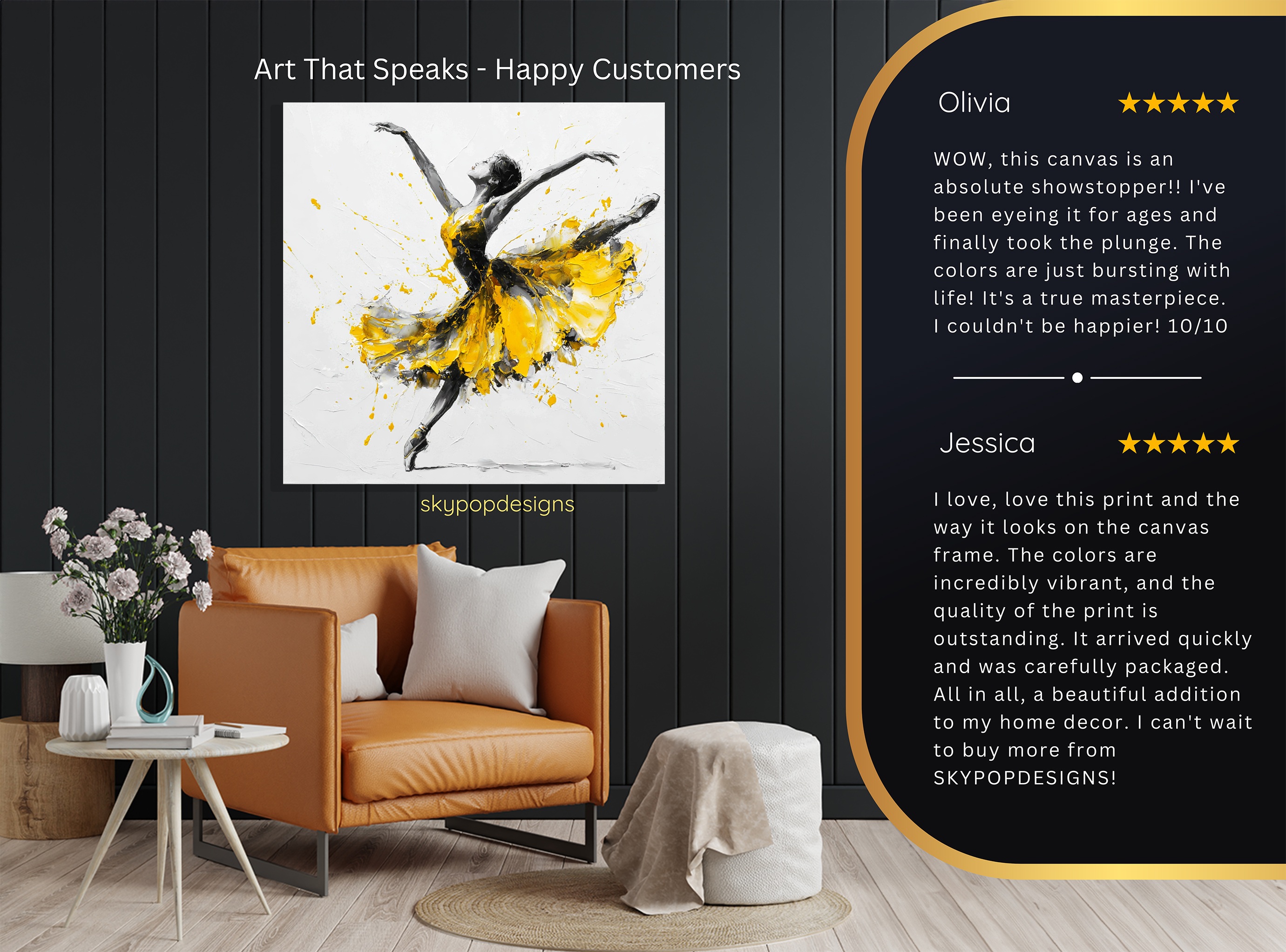 8.jpg Yellow Ballet Dancer Art