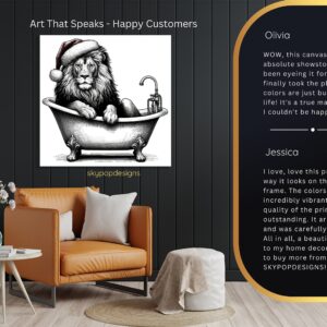 Lion Christmas Bath Art