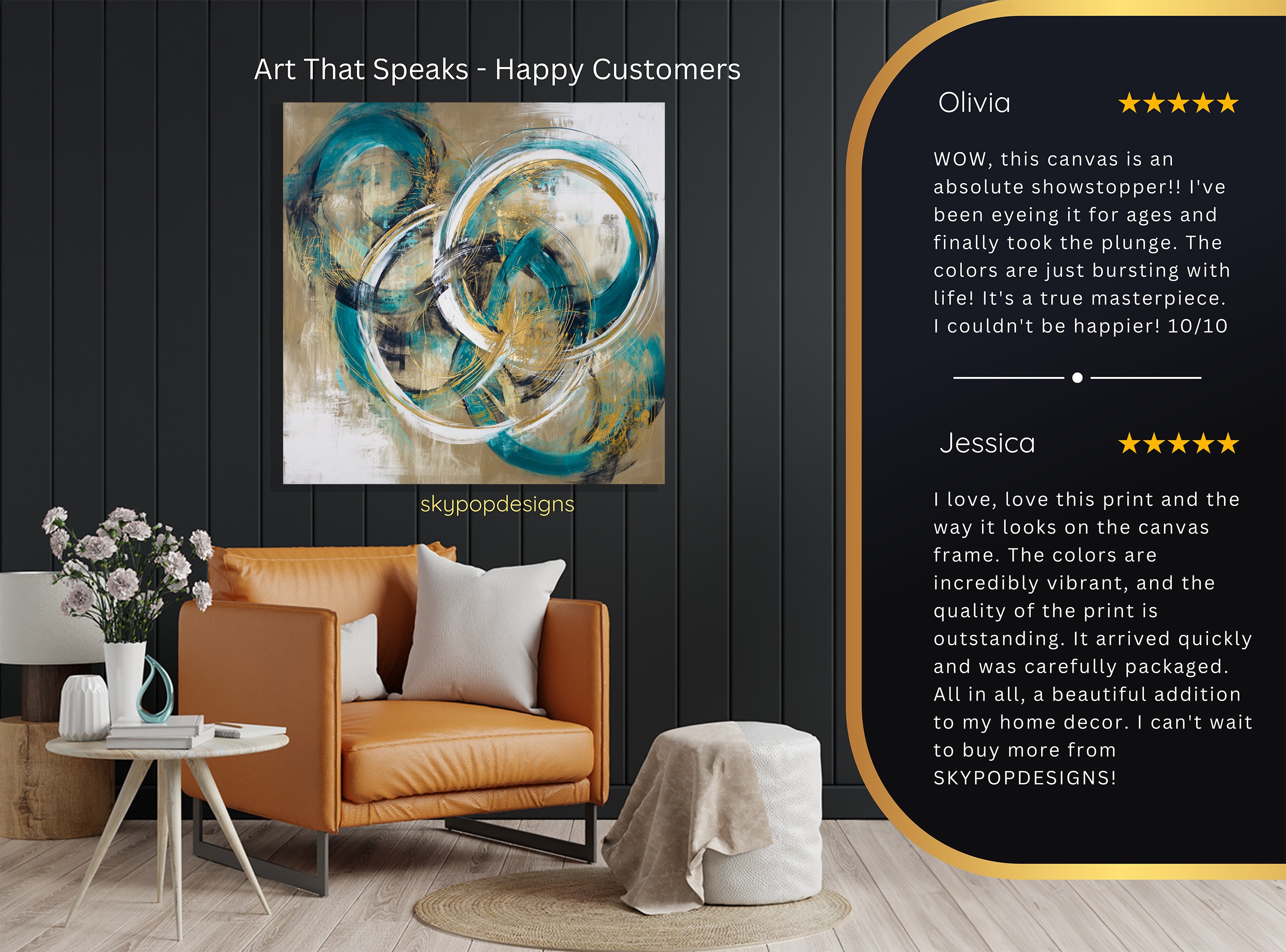 8.jpg Teal Circles Abstract Art