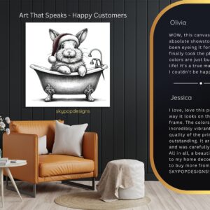 Bunny Bath Time Art