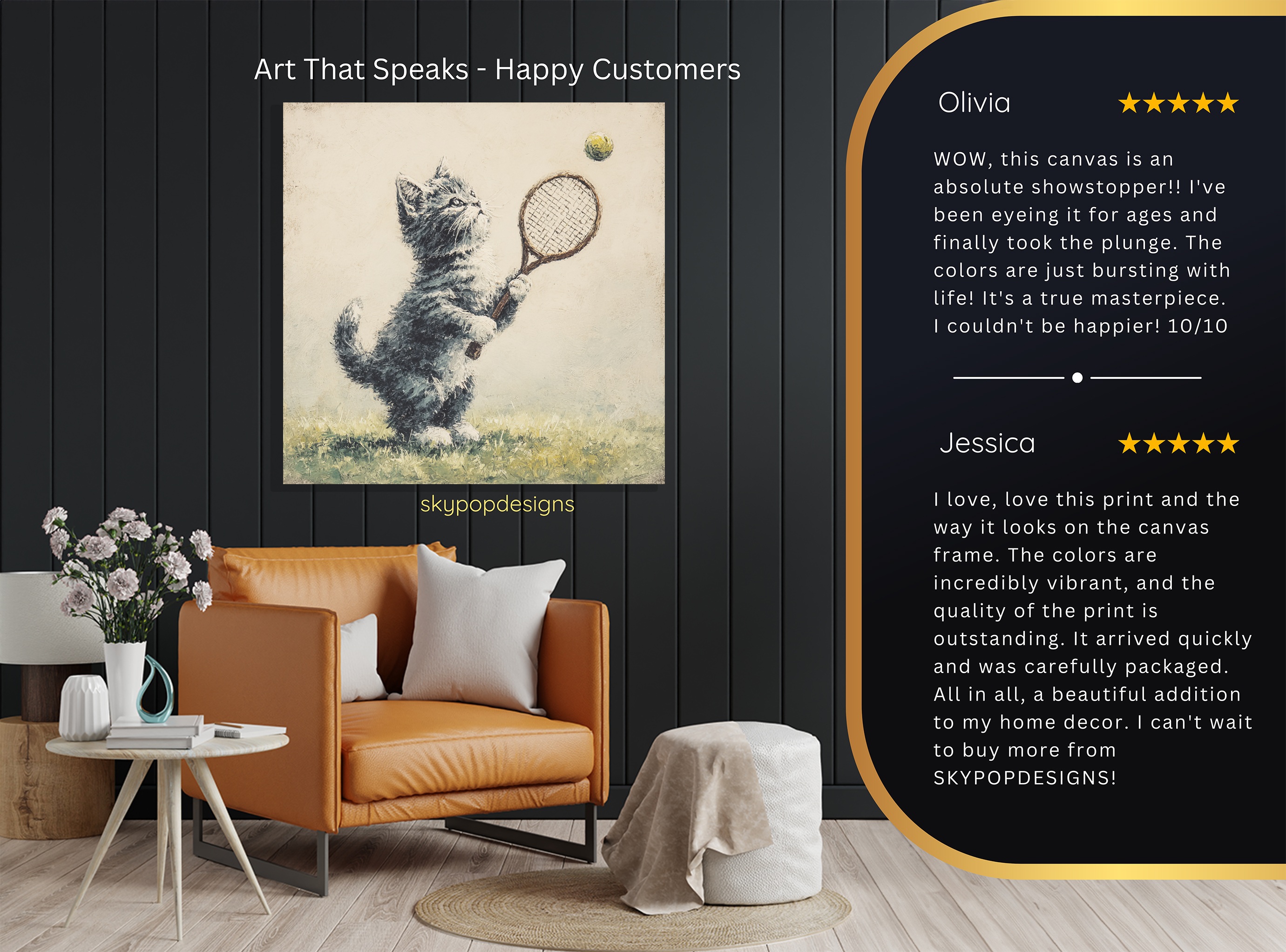 8.jpg Cat Tennis Wall Art