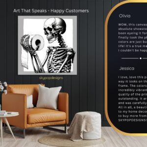 Skeleton Toilet Paper Art