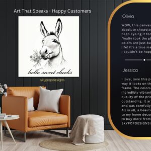 Donkey with Flowers Art