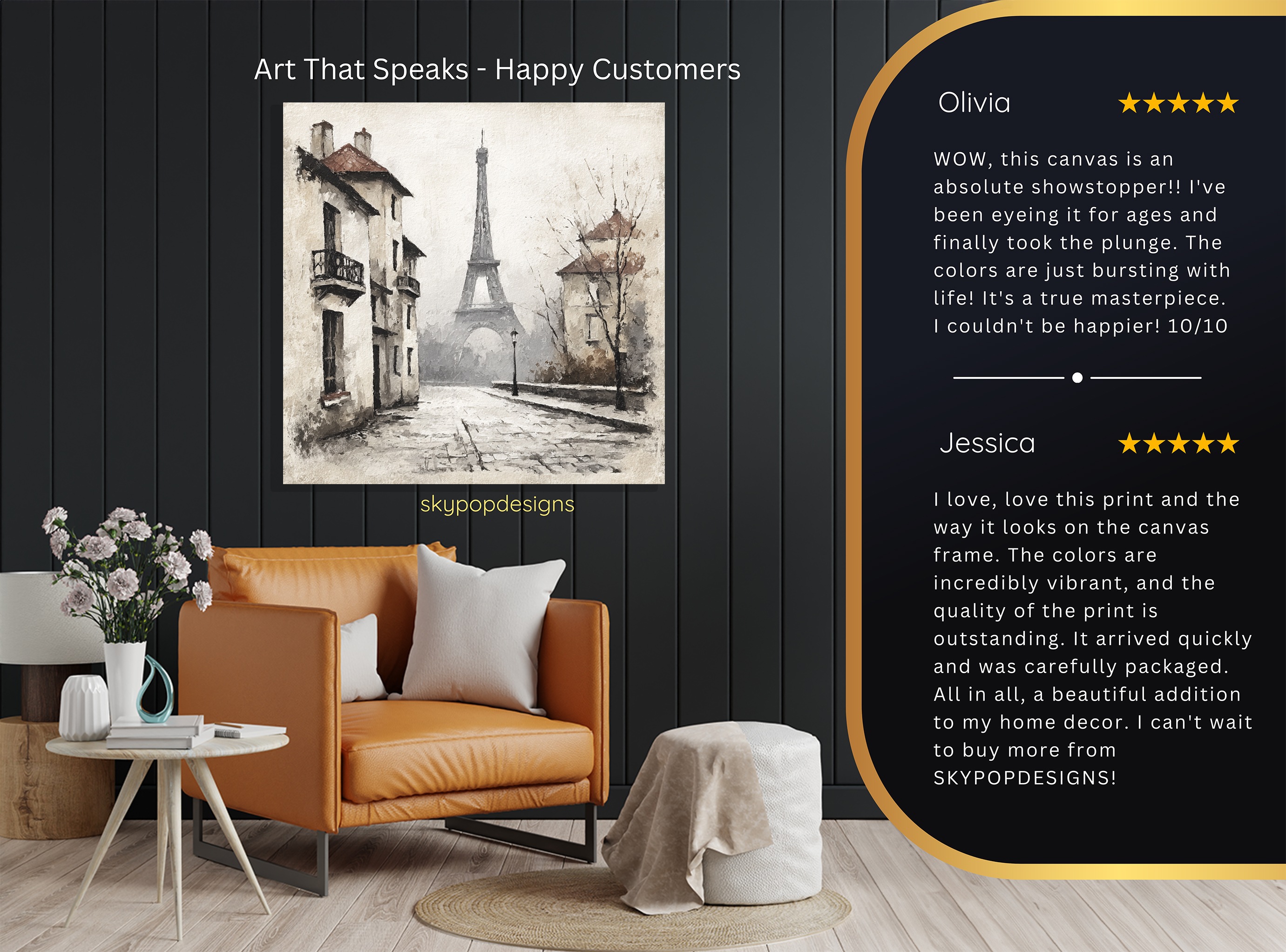 8.jpg Parisian Street Eiffel Tower Art