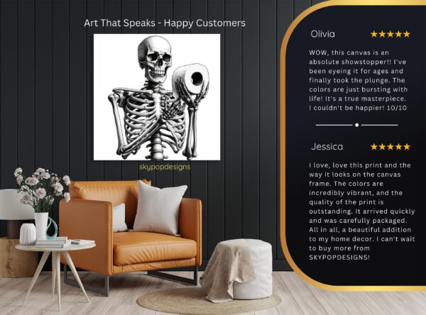 Skeleton Toilet Paper Art