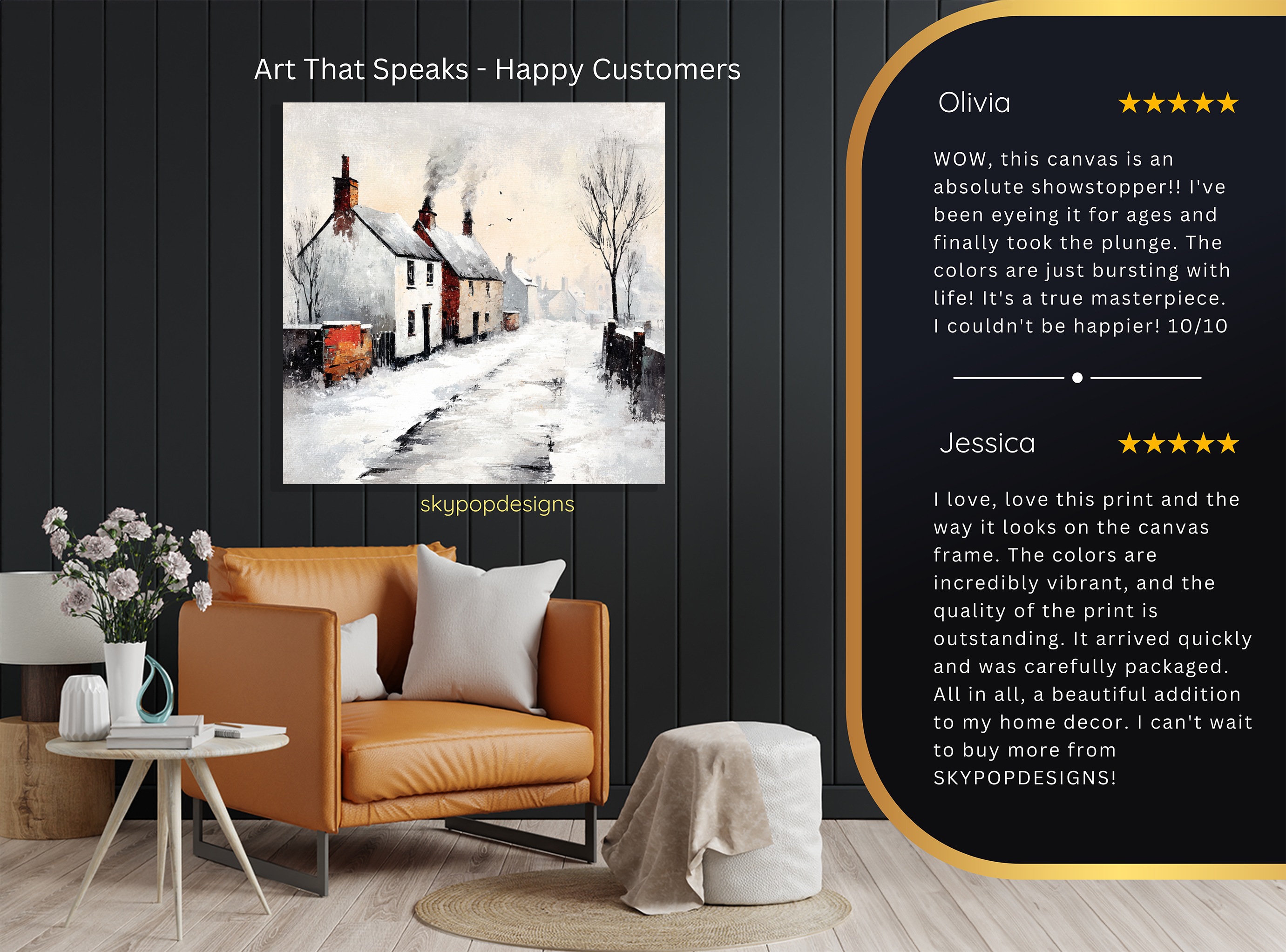 8.jpg Snowy Village Art