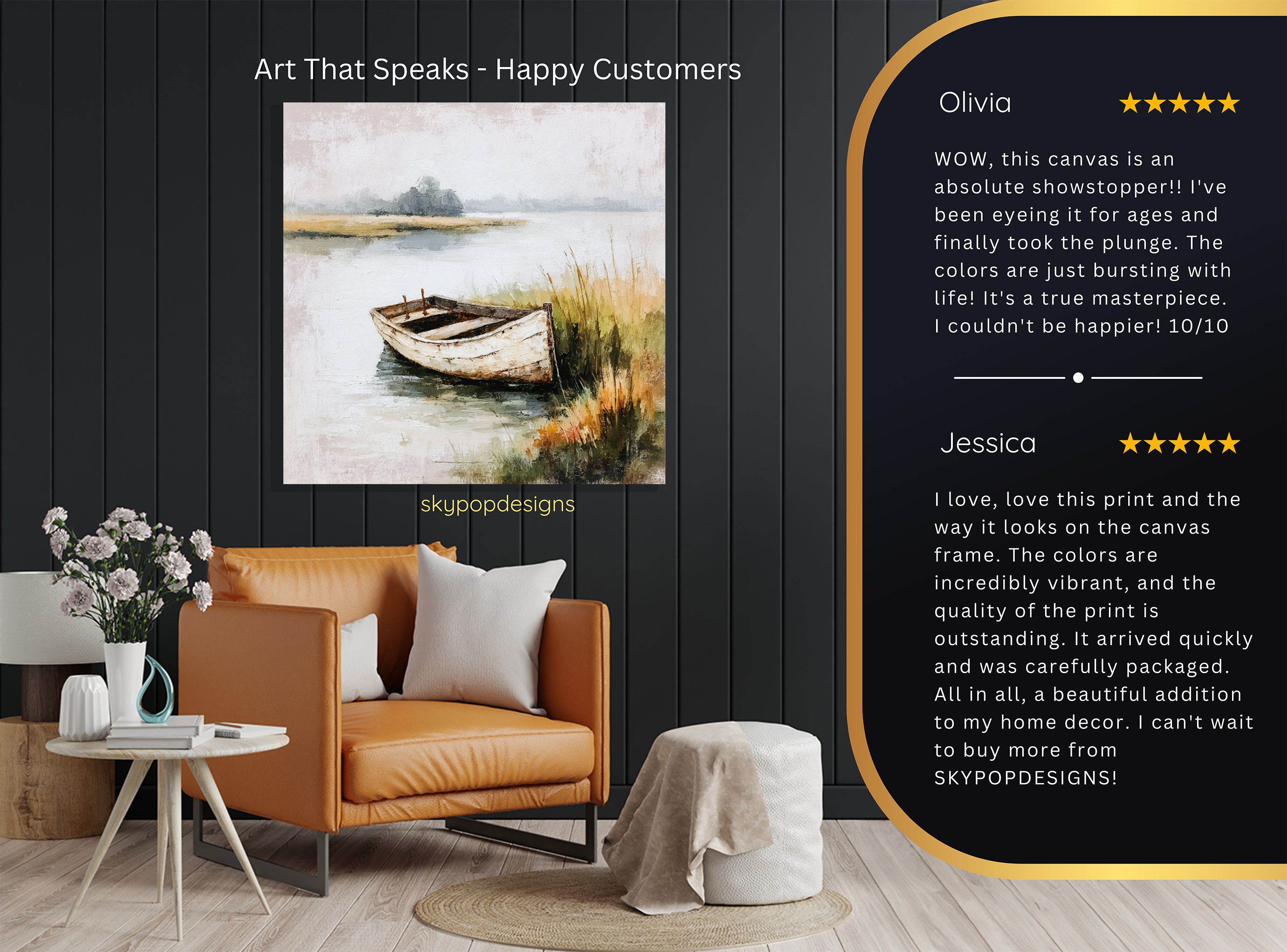 8.jpg Serene Lakeside Boat Art