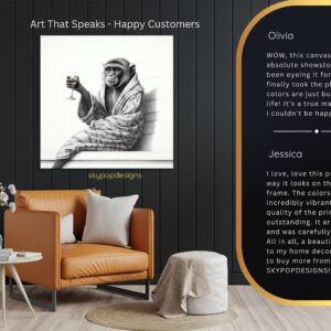 Monkey Champagne Art