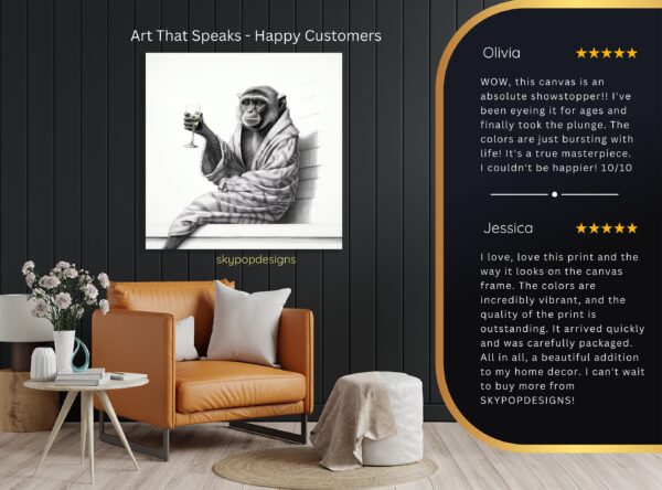 Monkey Champagne Art