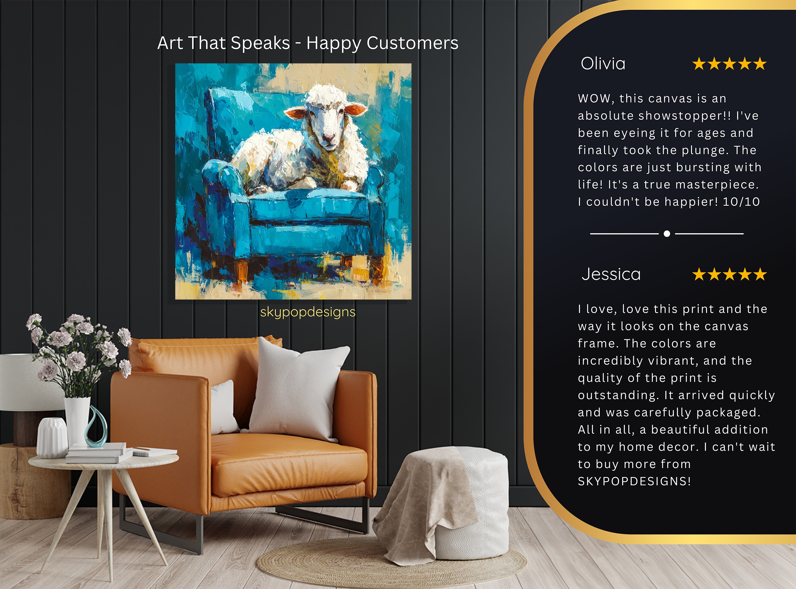 8.jpg Sheep on Sofa Art