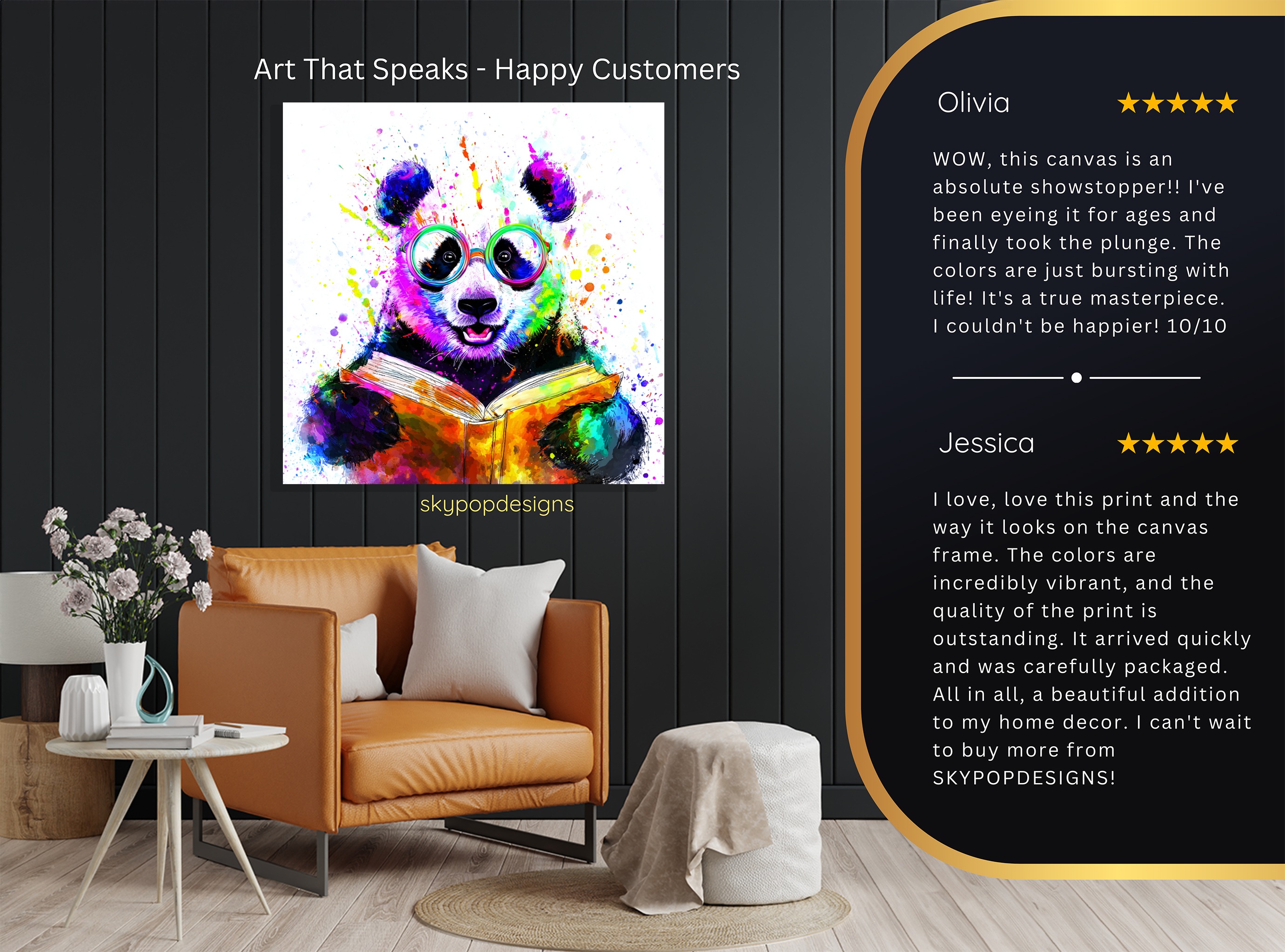 8.jpg Panda Reading Art