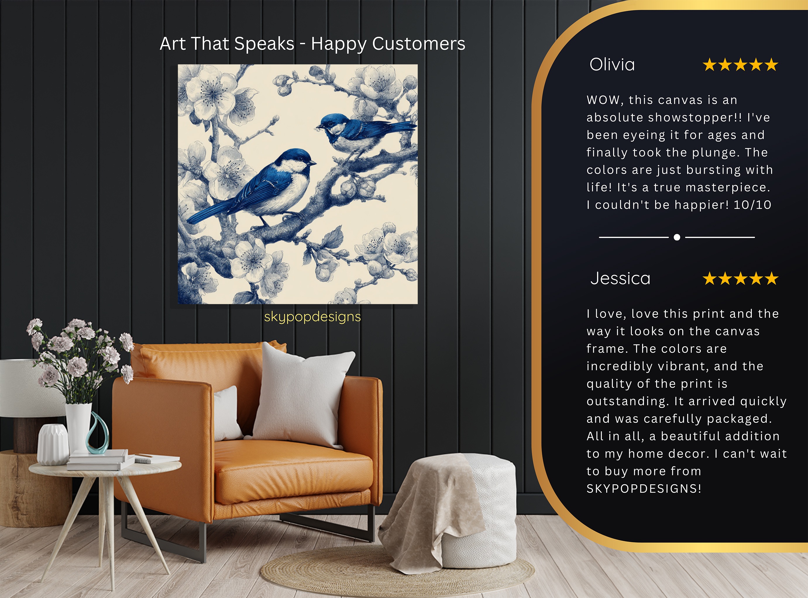 8.jpg Blue Birds Cherry Blossom Art