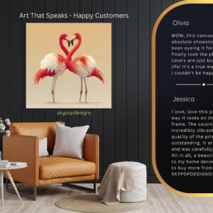 Flamingo Love Heart Art