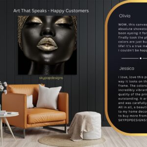 Golden Lips Portrait Art