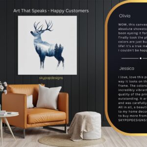 Deer Forest Silhouette Art