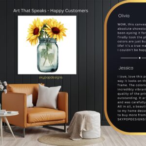 Sunflower Mason Jar Art