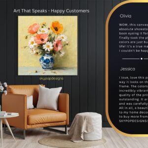 Poppy and Daisy Bouquet Art