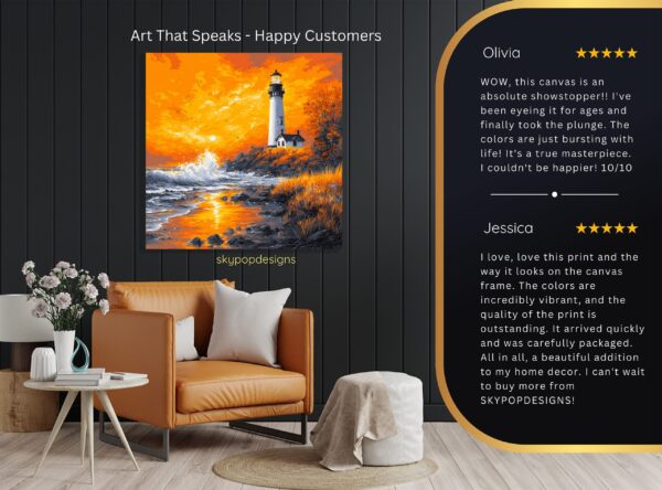 Lighthouse Sunset Art