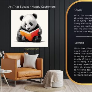 Panda Reading Book Art