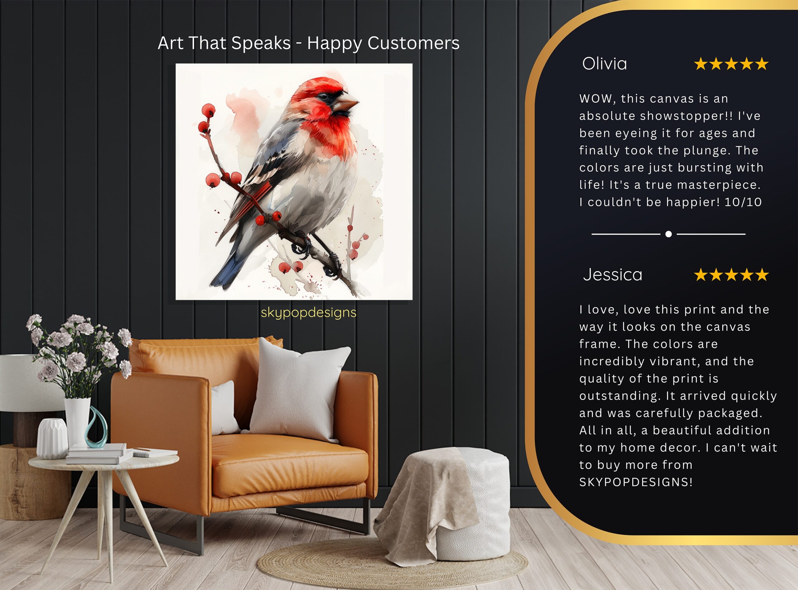 8.jpg Red Finch Bird Art