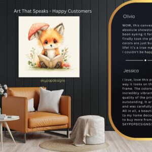 Fox Reading Book Art