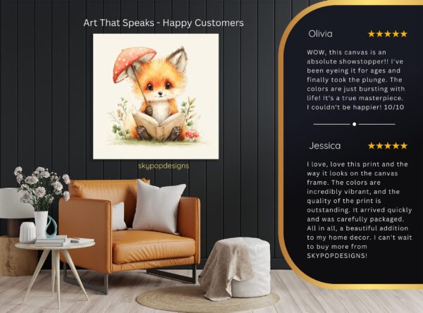 Fox Reading Book Art