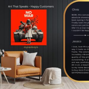 No War Tank Flowers Art