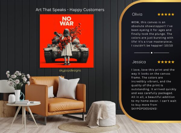 No War Tank Flowers Art